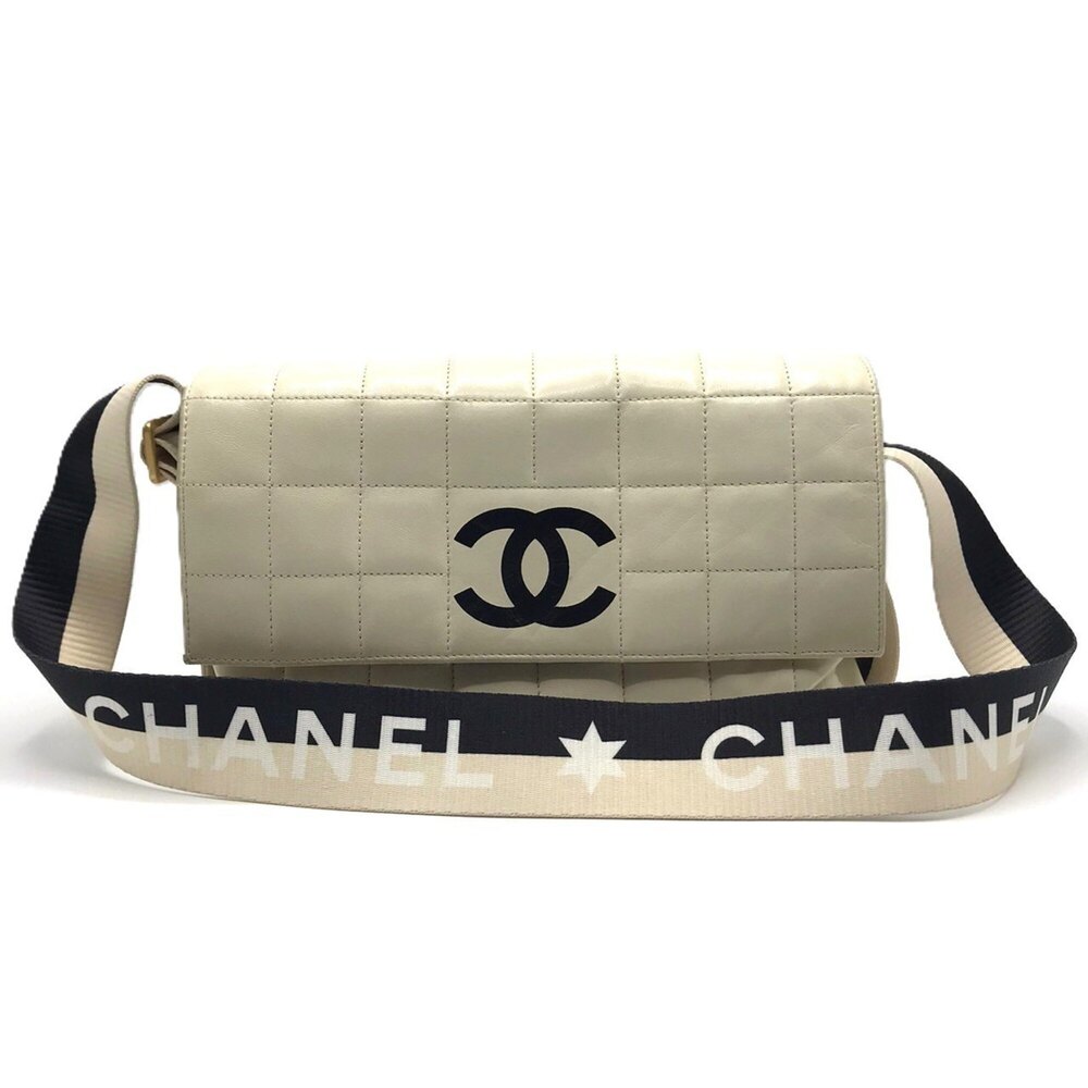 Chanel Sport Line Lambskin Shoulder Bag, Chocolate Bar Ivory, Serial Number 6